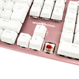 Teclado Mecánico Game Factor KBG400-PK-RD, Switch Rosa/Rojo, Retroilumando, USB