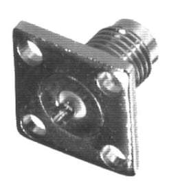 RF Industries Conector Coaxial SMA Hembra, Montaje de 4 Perforaciones, Plata