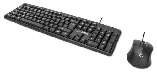 Kit Teclado y Mouse Manhattan 178464 Alambrico/ USB/ Negro