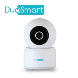 Camara Inteligente Con Movimiento PT, Duosmart E21 3MPX/WIFI 2.4 GHZ/MicroSD de Hasta 128 GB/Para Interior Full HD/Audio Bidireccional/Compatible Con APP Duosmart