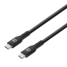 Cable USB-C a USB-C Manhattan 355223 Macho-Macho/1M/Color Negro