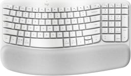 Teclado inalámbrico LOGITECH WAVE KEYS/Bluetooth/LOGI BOLT/ergonómico/color blanco, 920-012279.