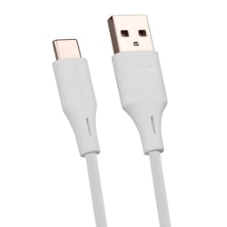 Cable USB Tipo C Vorago CAB-C01W 1M, Carga Rapida, Color Blanco