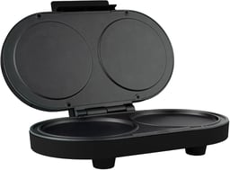 Parrilla Eléctrica Para Hotcakes MIRATI MBP01N/1000 W/Doble Parrilla/Superficie Antiadherente/Negro