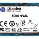 Unidad de Estado Solido 256GB Kingston KC600 MSATA III, 2.5", SKC600MS/256G