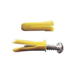 Paquete de 20 taquetes amarillo 1" y 20 tornillos 8mm x 1", TP-1X-KIT