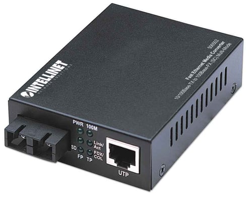 Convertidor de Medios Fast Ethernet RJ45 a Fibra SC Intellinet 506502