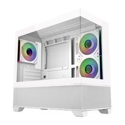 Gabinete Cooler Master Elite 490 / Mini-Tower / Con Ventana / Sin Fuente / USB 3.0 / 4 Ventiladores Instalados / ARGB / Blanco / Micro-ATX / E490-WHNN-S00