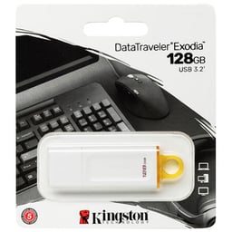 Memoria USB 128GB Kingston KC-U2G128-5R Datatraveler Exodia, USB 3.2, Color Blanco