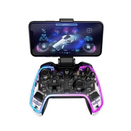 Control Gamepad Glow G595 de Balam Rush (BR-936910) con Bluetooth 5.0, iluminación RGB, vibración dual y conexión USB-C.