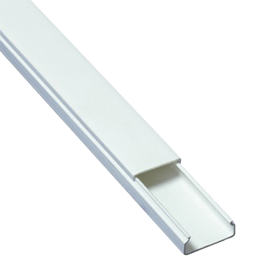 Canaleta blanca de PVC auto extinguible THORSMAN sin división, 20x10mm, tramo de 6 pies, con cinta adhesiva (5101-21262), TMK-1020-SD-CC
