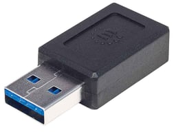 Adaptador USB-A a USB-C Manhattan 354714 Negro/ 10GBPS