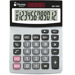 Calculadora Nextep NE-188X De 12 Digitos / Semi Escritorio / Cubierta Metalica / Solar / Bateria