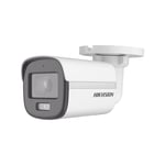 Camara Bala Turbohd Hikvision Colorvu 3K 5MP/ Lente 2.8MM/ Microfono Integrado/ Imagen a Color 24/7/ Luz Blanca 20M/ Exterior IP67/ DWDR/ 4 Tecnologias, DS-2CE10KF0T-FS