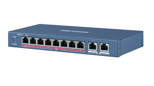 Switch POE+ Hikvision DS-3E0310HP-E,8 puertos 10/100 +2 puertos 10/100/1000, 5.6 GBIT/S