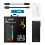 Gabinete Externo Adata AEC700GU32G2-CGY XPG RGB para SSD M.2 USB 3.2 Tipo-C Negro