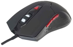 Mouse Gaming USB Optico Alambrico 2400DPI, 6 Botones Negro con Luz Manhattan 176071