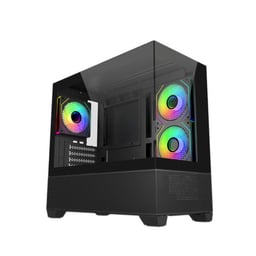 Gabinete Cooler Master Elite 490 / Mid-Tower / Con Ventana / Sin Fuente / USB 3.0 / 3 Ventiladores Instalados / RGB / Negro / Micro-ATX / E490-KHNN-S00