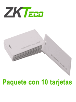 Paquete con 10 Tarjetas ZKTeco IDCARDKR2K EM4200 Compatibles con Lectores RFID de 125KHZ/1.88MM