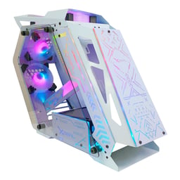 Gabinete XZEAL XZGAIRRGBW IR02, Mid-Tower, Ventana de Cristal, Sin Fuente, RGB, Ventiladores Frontales 6X120 MM, Color Blanco, Micro-ATX
