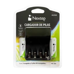 Cargador de Pilas Nextep NE-285 para AA/AAA/Incluye 2 Pilas "AA"