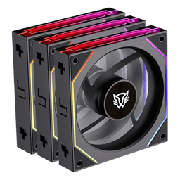 Kit de 3 Ventiladores Balam Rush BR-942102 Eolox Link-R EXL95R/120MM/Iluminacion RGB/800-1800RPM/PWM 4 PIN/Aspas Inversas/Color Negro
