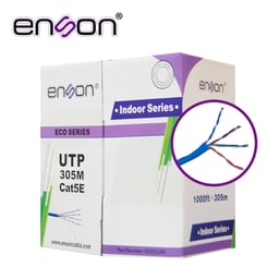 Bobina de Cable UTP CAT5E Enson 12251L305 24AWG/ Color Azul/ 305 Metros/ Uso Interior