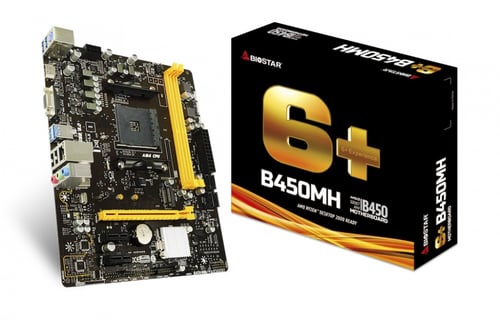 Tarjeta Madre Biostar B450MH Socket AM4/ 2XDDR4/ USB3.1/ M.2/ VGA/ HDMI/ 4XSATA