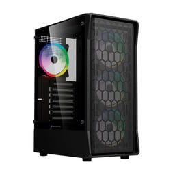 Gabinete Balam Rush Dragonfly Hex Gm560 Media Torre Negro Cristal Templado