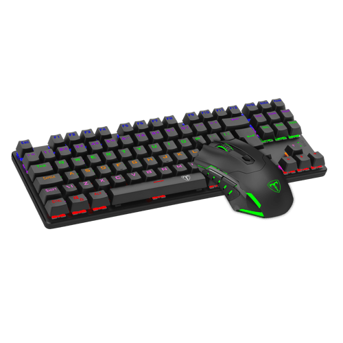 Kit Gamer Teclado TKL y Mouse RGB T-DAGGER Advance Force T-TGS005 Color Negro
