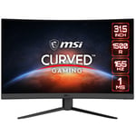 Monitor 31.5" MSI Optix G32C4W / Gamer / Led / Curvo / FreeSync / Full HD / HDMI / 165Hz / VESA / Color Negro
