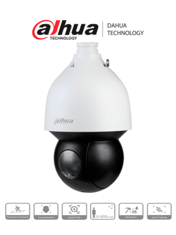 Camara IP PTZ Dahua SD5A225GB-HNR-SL, 2MPX/25X De Zoom Optico/IR de 150 MTS/Antivandlica/H.265+/POE+/60 FPS/WDR Real de 120 DB/Deteccion de Rostros/IP67