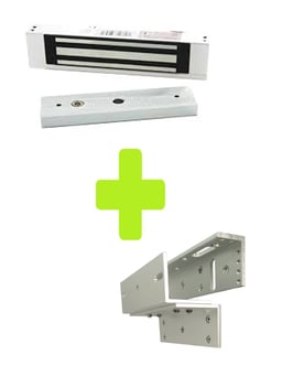 Paquete de Contrachapa Magnetica ZKTeco LM1805 - LMB120ZL/120KG/Voltaje de 12VDC/Incluye Soporte ZL Para su Instalacion/Compatible Para Puertas de Madera y Metal