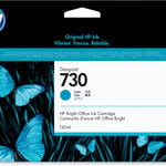 Cartucho de Tinta HP 730 Cyan 130ML, P2V62A