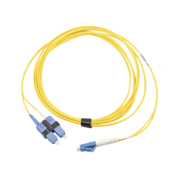 Jumper de fibra óptica SIEMON monomodo (OS2), XGLO, LC / UPC-SC / UPC dúplex, OFNR, amarillo, 10 metros, FJ2-LCUSCUL-10