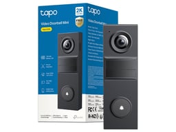 Timbre Inteligente Mini TP-Link Tapo D205 para Puertas/Con Campo de Visión de 160°/Sonido Bidireccional/IP54/Alertas de IA/Soporta Tarjeta MicroSD 512GB