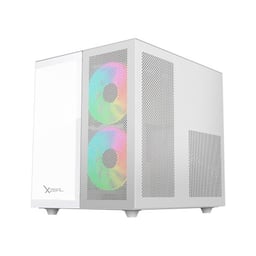Gabinete XZEAL XZGAMC1W CXI1 Cubo Mini Torre, C/Ventana ARGB,USB 3.0/1.1,3 Ventiladores Instalados, Blanco, Micro-ATX