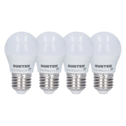 Paquete De 4 Lámparas LED Tipo Bulbo A19 SURTEK PLBD5/5W/Luz De Día/6500K/Base E27