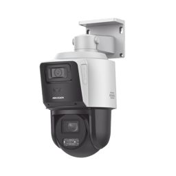 Camara PTZ IP Hikvision DS-2SE3C404MWG-E/14 4MPX/Lente 2.8-12MM/Con Camara Panoramica/4X Zoom/Dual Light/IP66/POE+/Darkfighter/Incluye Base Para Techo o Pared