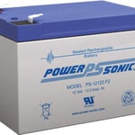 Batería de Respaldo UL de 12V/12AH Power Sonic PS-12120F2, para Sistemas de Detección de Incendio, Control de Acceso, Intrusión y Videovigilancia