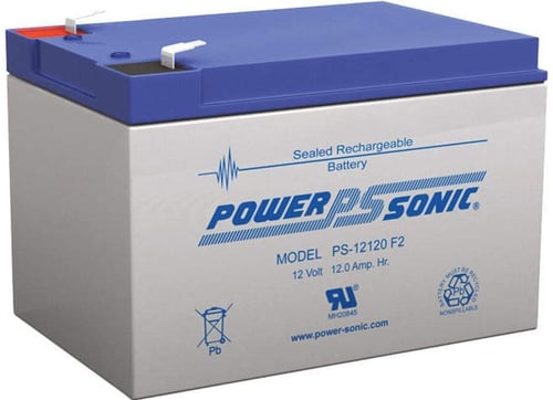 Batería de Respaldo UL de 12V/12AH Power Sonic PS-12120F2, para Sistemas de Detección de Incendio, Control de Acceso, Intrusión y Videovigilancia