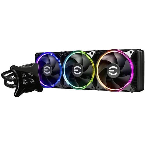 Enfriamiento Líquido EVGA CLCx ARGB / 3x120mm / 2580RPM / Negro / 400-HY-CX36-V1