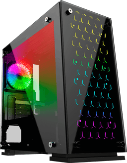 Gabinete Gaming Balam Rush BR-922968 talos spectrum, 3 ventiladores RGB, MicroATX / Mini ITX