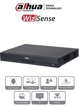 NVR 8 Canales IP Dahua DHI-NVR2208-8P-I2/8MPX/WizSense/8 Puertos PoE/Smart H.265+/1CH de Reconocimiento Facial y FD/Hasta 10 Bases de Datos de Rostros/2 Puertos SATA/SMD Plus/Max. Decodificacion de 6x1080P FPS/ONVIF