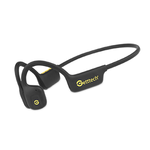 Audífonos Deportivos Inalámbricos GETTTECH GUE-MSSBT-01-YW Bluetooth 5.3 con Micrófono, Conducción Aérea, Resistencia al Sudor y Batería de 12 Horas – Negro/Amarillo
