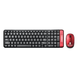 Kit Teclado y Mouse Inalambrico Brobotix 6000632 USB/10 M/Español/Negro-Rojo