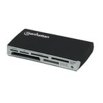 Lector de Tarjetas Manhattan 100939 Alta Velocidad USB 2.0 Externo 60 en 1 Negro