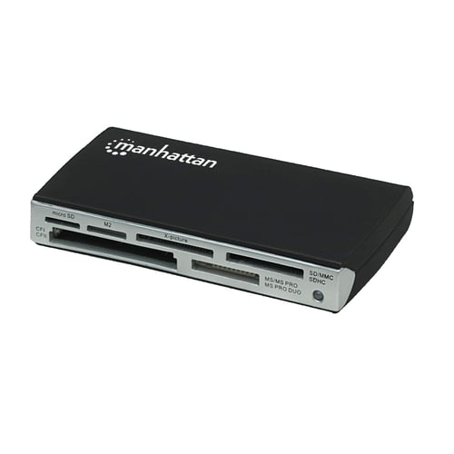Lector de Tarjetas Manhattan 100939 Alta Velocidad USB 2.0 Externo 60 en 1 Negro