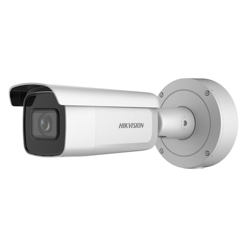 Camara Bala IP Hikvision DS-2CD3686G2-IZS(C) 8MP/Lente Mot. 2.7 a 13.5 MM/60 MTS IR Exir/Exterior IP66/IK10/WDR 120 DB/POE+ /Entrada y Salida de Audio y Alarmas