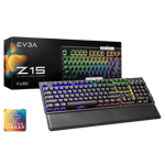 Teclado Gamer Mecanico EVGA Z15, RGB, USB, Alambrico, Color Negro, 821-W1-15SP-K2